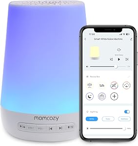 Baby Sound Machine, Momcozy White Noise Machine for Baby Sleeping with Night Light, Toddle