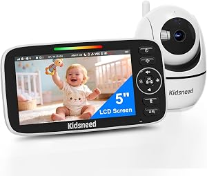 Kidsneed Baby Monitor with Camera and Audio - 5 inch 720P Video Baby Monitor, No WiFi, 48H