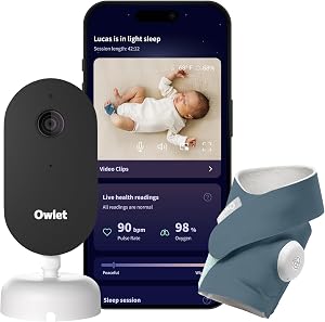 Owlet Dream Duo (Gen 3) Smart Baby Monitor All-in-One Bundle - 2K HD Video Baby Monitor wi