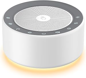 Kipcush White Noise Machine for Baby & Adults, 30 Soothing Sounds, Soft Non-Glare Nurs
