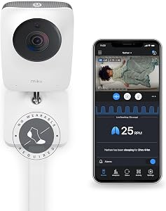Miku Pro Smart Baby Monitor with Camera, Track Live Breathing with No Wearable, Real-Time 